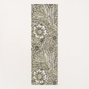 Intrikiertes Blumendesign in Braun und Weiß Yogamatte