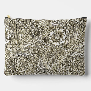 Intrikiertes Blumendesign in Braun und Weiß Zubehörtasche
