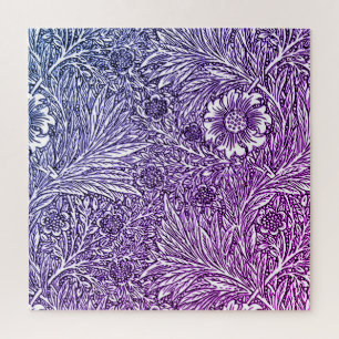 Intrikiertes Blumendesign in Lila Farben und Weiß