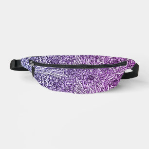 Intrikiertes Blumendesign in Lila Farben und Weiß Bauchtasche