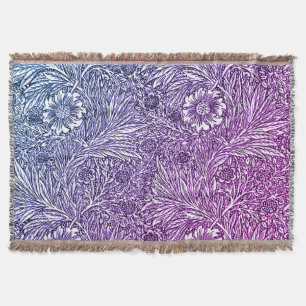 Intrikiertes Blumendesign in Lila Farben und Weiß Decke