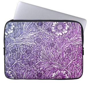 Intrikiertes Blumendesign in Lila Farben und Weiß Laptopschutzhülle