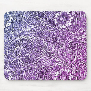 Intrikiertes Blumendesign in Lila Farben und Weiß Mousepad
