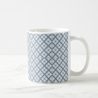 Intrikiertes Gittermuster in Weiß und Braun Kaffeetasse