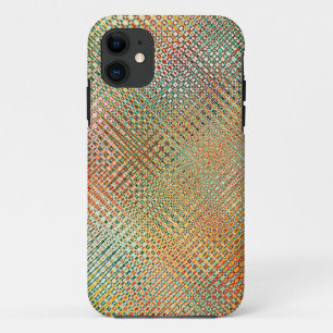 Intrikiertes goldgelbes rosa rosa grünes Muster iPhone 11 Hülle