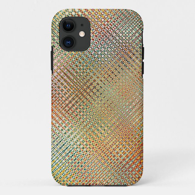 Intrikiertes goldgelbes rosa rosa grünes Muster Case-Mate iPhone Hülle (Rückseite)