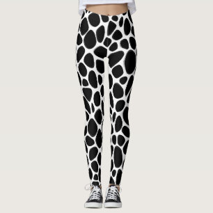 Intrikiertes Schwarzweiß-Muster Leggings