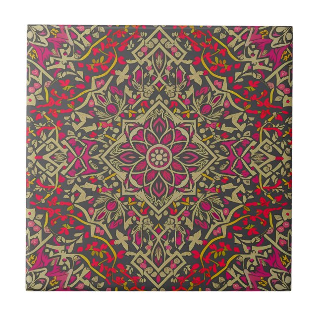 Intrikiertes, traditionelles orientalisches Rug Mo Fliese (Vorderseite)