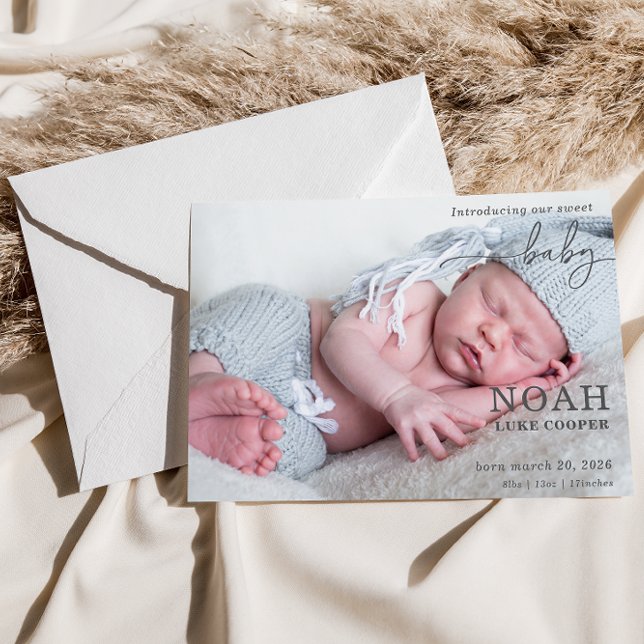 Introducing Our Sweet Baby Photo Announcement Card (Von Creator hochgeladen)