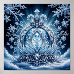 Intronierte frostbedeckte Krone mit glitzernden Ed Poster