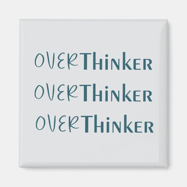 Introspective Bold Black and Blue Quote Art Magnet (Vorne)
