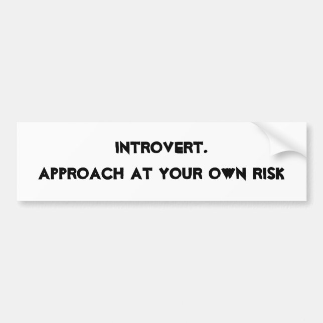 Introvert. Annäherung auf eigene Gefahr Autoaufkleber (Vorne)