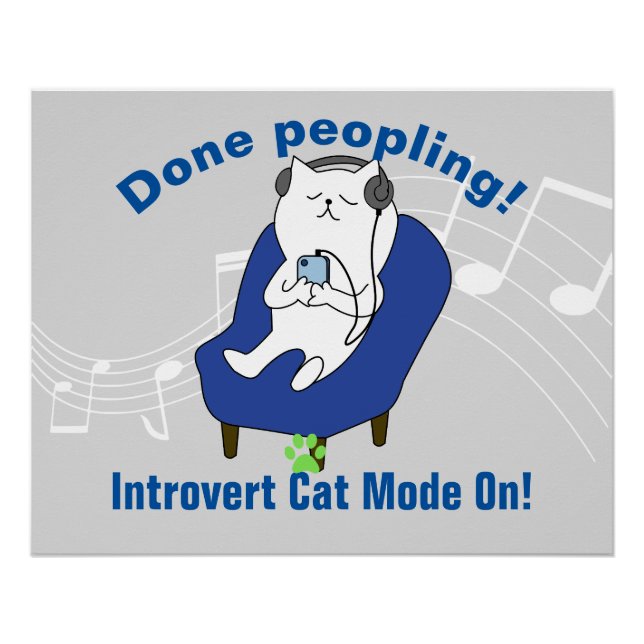Introvert Cat Poster (Vorderseite)