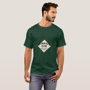 Introvert Club Lustiges Zitat T-Shirt, Retro-Typog T-Shirt