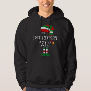 Introvert Elf Familie Weihnachten Matching Pajamas Hoodie