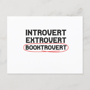 Introvert Extrovert Booktrovert Funny Book lovers Postkarte