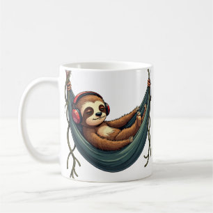Introvert Faultier Geräusche Abschirmende Kopfhöre Kaffeetasse