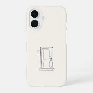 Introvert Geschenk Minimalist Closed Door Linienku iPhone 16 Hülle