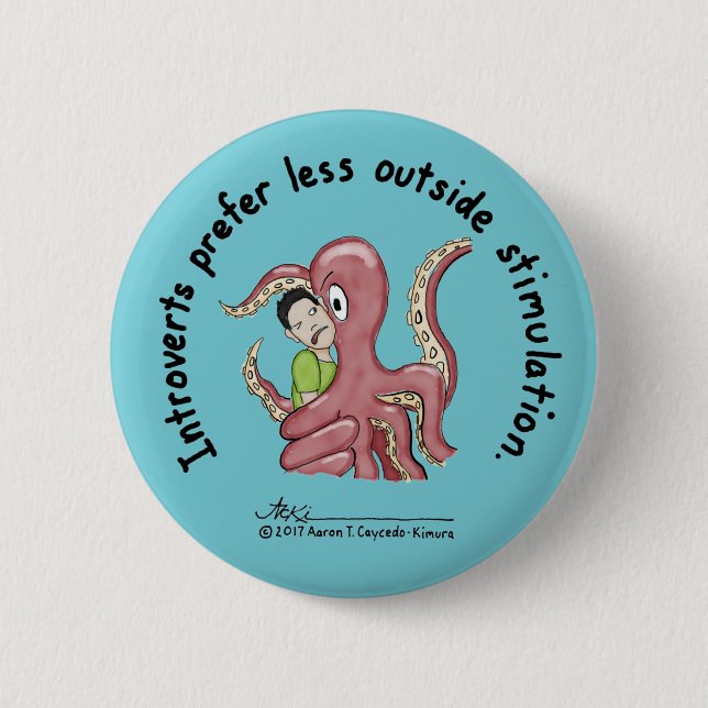 Introvert Grundlagen: Anregungs-Blau-Knopf Button (Vorderseite)