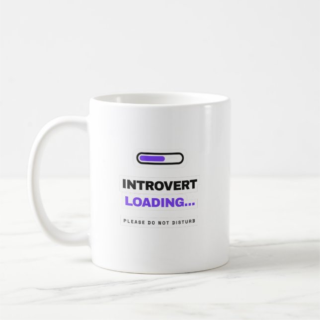 Introvert Loading Lustiger Becher Kaffeetasse (Links)