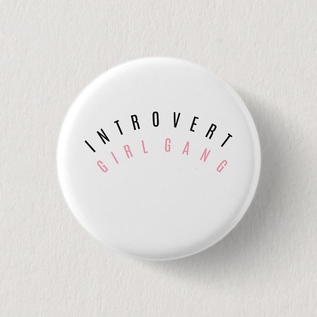 Introvert Mädchen-Gruppen-Button Button (Vorderseite)