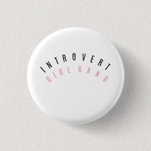 Introvert Mädchen-Gruppen-Button Button