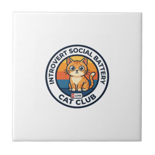 Introvert Soziale Batterie Katze Süße Kitty Design Fliese