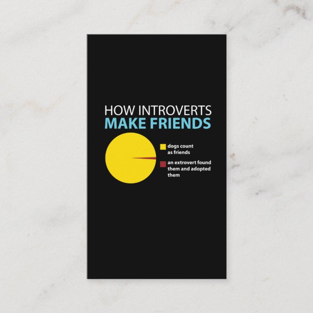 Introvert T-Shirt lustiger Extrovert Visitenkarte (Vorderseite)