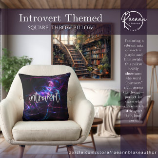 Introvert Themed Abstract Design Square Throw Pill Kissen