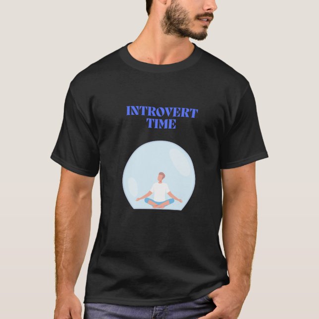 Introvert Time Calm Meditation Illustration T-Shir T-Shirt (Vorderseite)