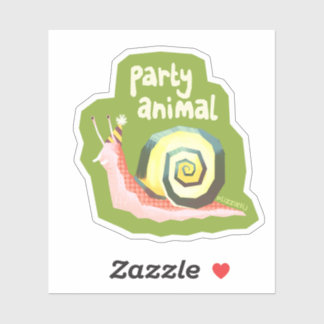 Introvertebrates Party Schnecke - kleiner Aufklebe Aufkleber