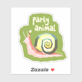 Introvertebrates Party Schnecke - mittlere Aufkleb Aufkleber