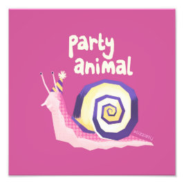 Introvertebrates Rosa Party Schnecke Medium Art Pr Fotodruck