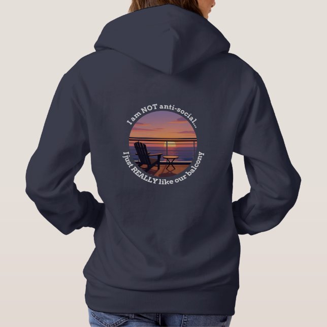 Introverted Cruise Spouse Balcony Hoodie (Rückseite)