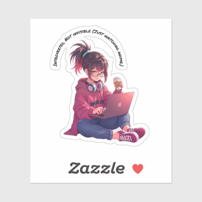 Introverted, No Invisible ( Just Watching Anime) Aufkleber (Blatt)