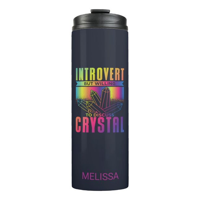Introvertieren Sie die Bereitschaft, Kristallperso Thermosbecher (Vorderseite)
