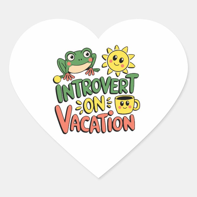 Introvertieren Sie Sunshine Break Herz-Aufkleber (Vorderseite)