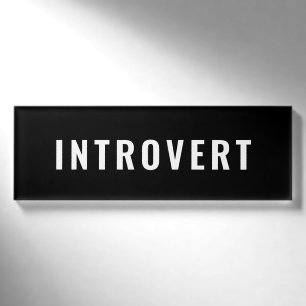 Introvertieren Simple Cool Namenschild