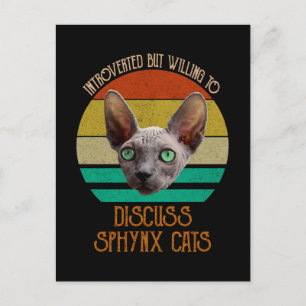 Introvertiert, aber bereit, über Sphynx-Katzen zu Postkarte
