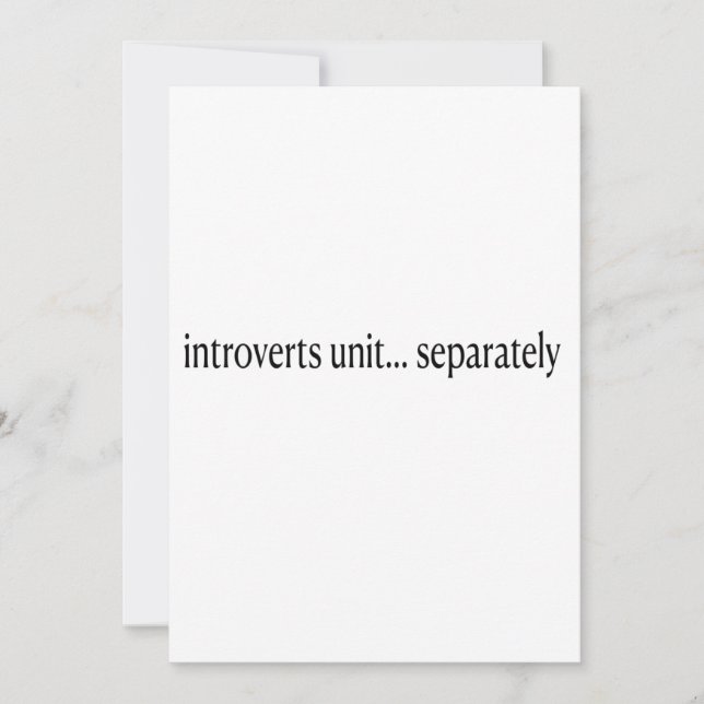 "Introvertiert getrennt" Einladung (Vorderseite)