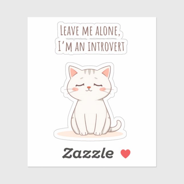 Introvertierte Katze Aufkleber (Blatt)