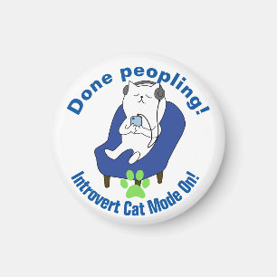 Introvertierte Katze Magnet