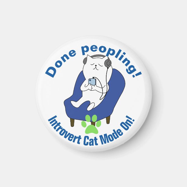 Introvertierte Katze Magnet (Vorne)