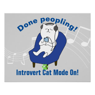 Introvertierte Katze Poster