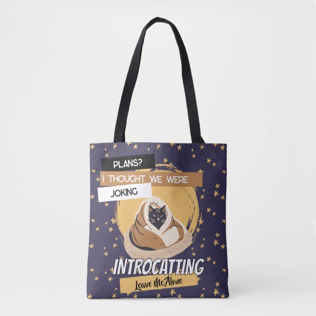 Introvertierte Katzen-Vibes - Introcatten - Lustig Tasche (Vorderseite)