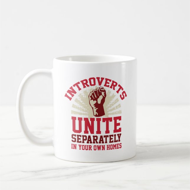 Introvertierte Postkarte vereint Kaffeetasse (Links)