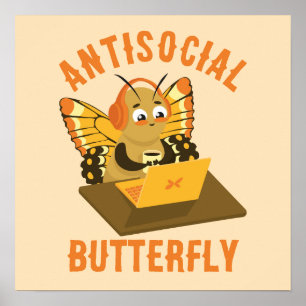 Introvertierte Spaß Ästhetische antisoziale Schmet Poster