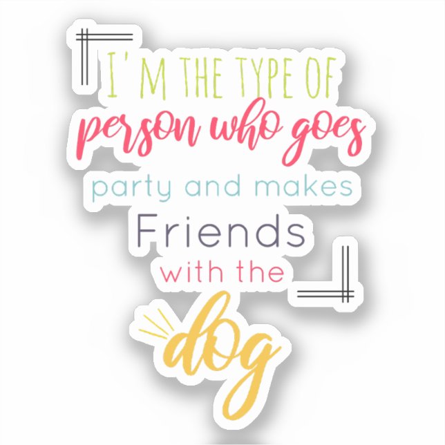 Introvertierte Spaß Aufkleber (Vorderseite)