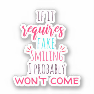 Introvertierte Spaß Aufkleber