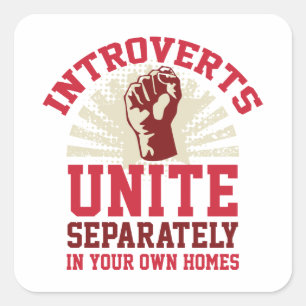 Introvertierte Vereinigung Quadratischer Aufkleber